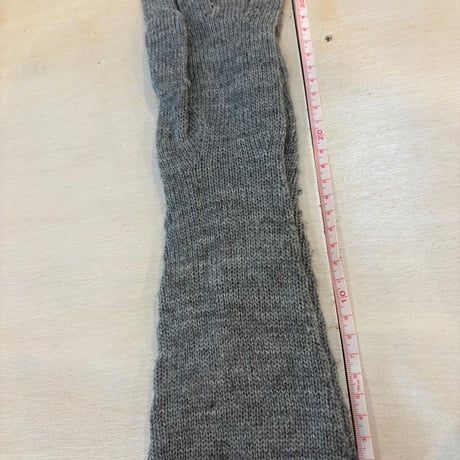霜降りグレー ニット ロング グローブ