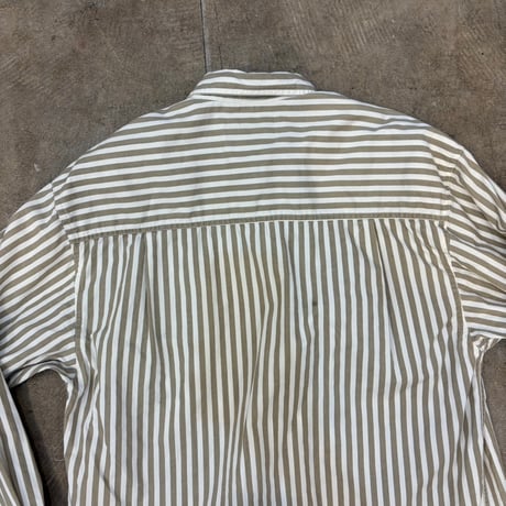 80s USA製 Eddie Bauer ストライプ 長袖 シャツ