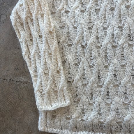 90s EXPRESS TRICOT モヘア シースルー デザイン セーター