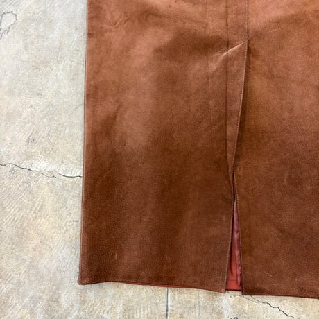 USA製 vintage Talbots ブラウン レザー ロング  スカート
