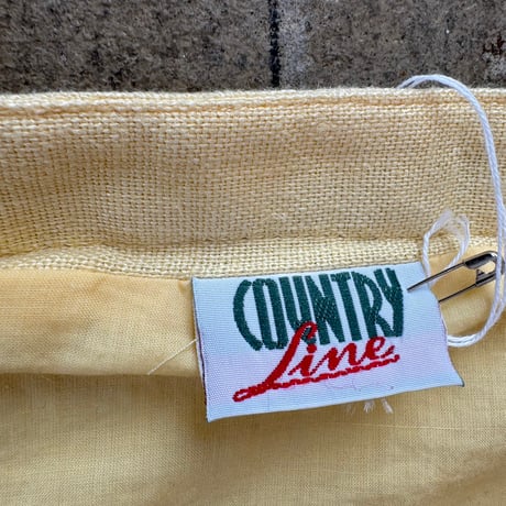 80s antique EURO COUNTRY Line リネン 前開き ワンピース