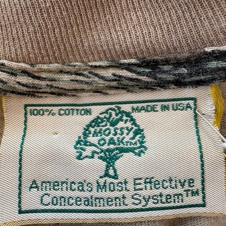 80- Mossy Oak USA製 コットン100 リアルツリー カモ柄 ロンTEE
