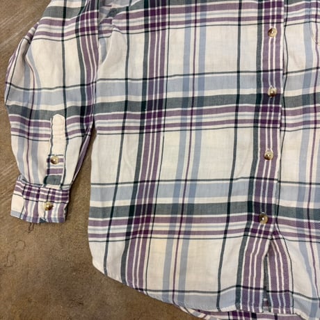 80s Eddie Bauer コットン チェック 長袖 シャツ