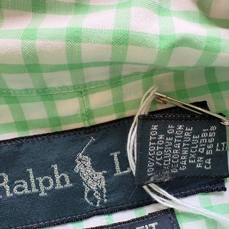 RALPH LAURE ボタンダウン ギンガムチェック シャツ