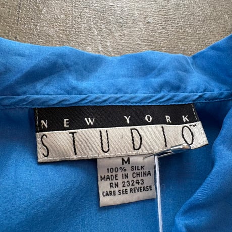 NEW YORK STUDIO SILK 100 ノースリーブ シャツワンピース