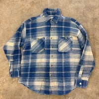 80s-90s ASH CREEK ワッフル コットン チェック柄 長袖 シャツ
