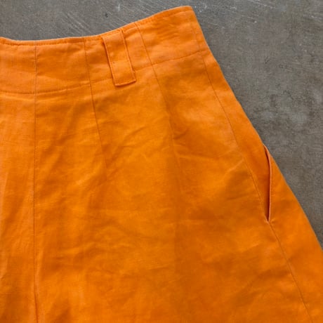LINEN100 コリア製 VALERIE STEVENS 2タック ショートパンツ