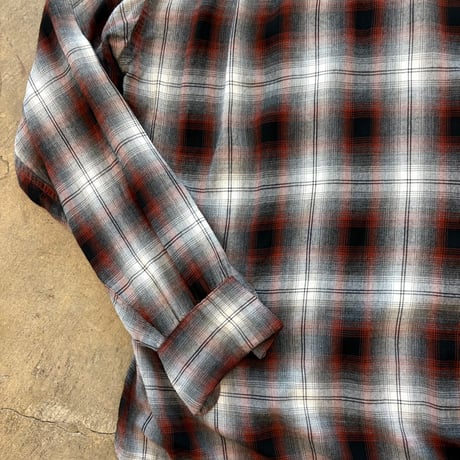 50s- PENNEY'S TOWNCRAFT オンブレーチェック レーヨン シャツ