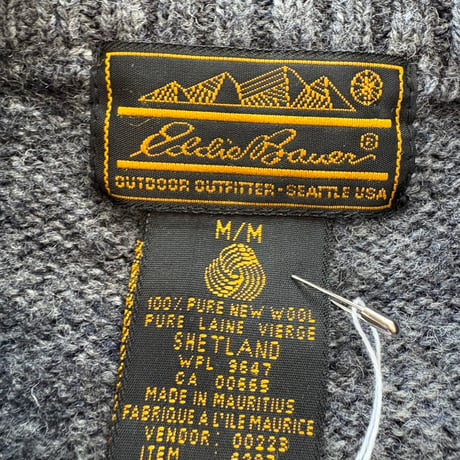 80s- Eddie Bauer 黒タグ グレー ニット セーター