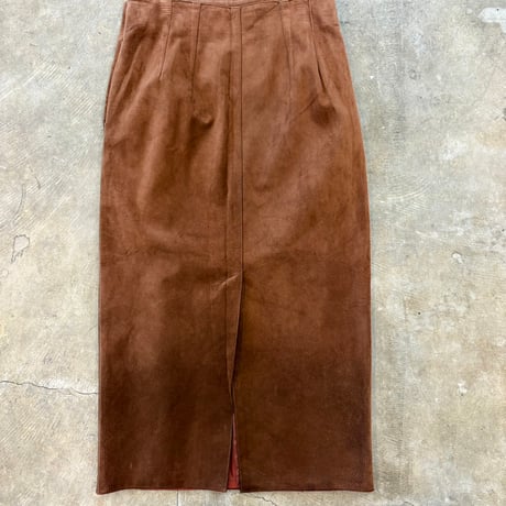 USA製 vintage Talbots ブラウン レザー ロング  スカート