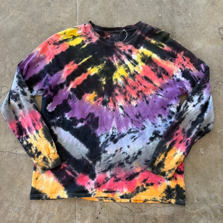 ブラックベース タイダイ柄 ロンTEE