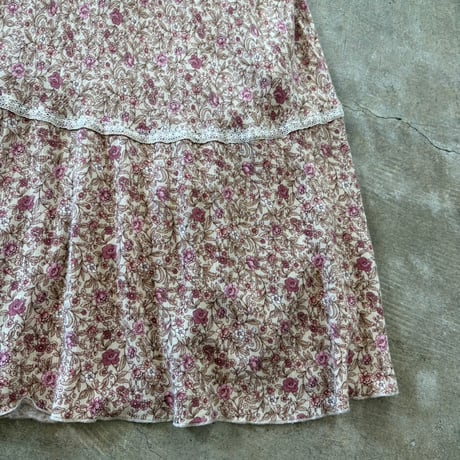 90s USA製  花柄 レース ロング丈 ワンピース