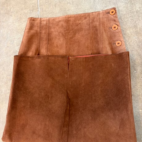 USA製 vintage Talbots ブラウン レザー ロング  スカート
