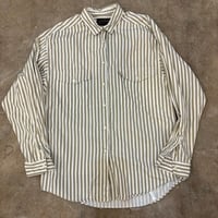 80s USA製 Eddie Bauer ストライプ 長袖 シャツ