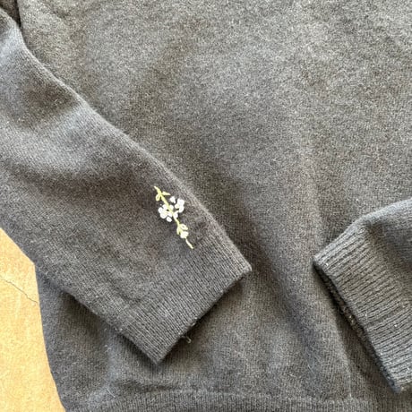 60s- vintage 花刺繍 カーディガン