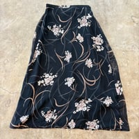 90s USA製 シースルー 花柄 ロング スカート