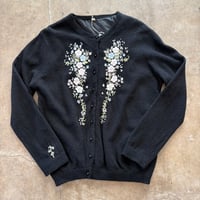 60s- vintage 花刺繍 カーディガン