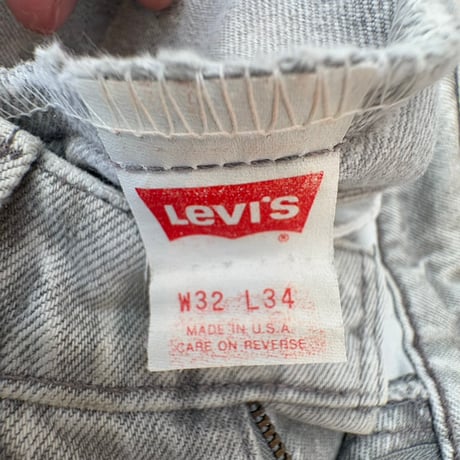 80s levis 506 グレー ストーンウォッシュ ケミカル デニム パンツ　W32L34