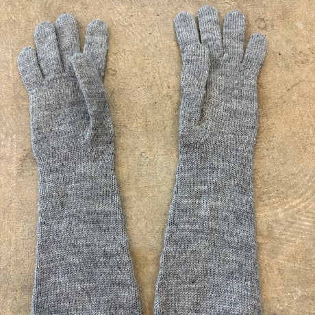 霜降りグレー ニット ロング グローブ