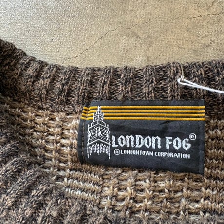 70s LONDON FOG 立体 総柄 ニット セーター