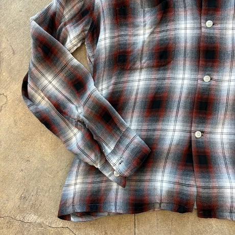 50s- PENNEY'S TOWNCRAFT オンブレーチェック レーヨン シャツ