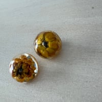 vintage 黄色 フラワー イヤリング