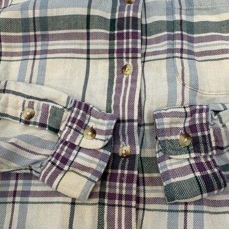 80s Eddie Bauer コットン チェック 長袖 シャツ