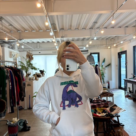90s USA製 old RUSSELL MCMXCIII 恐竜 パーカー
