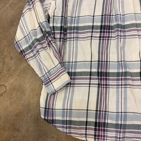 80s Eddie Bauer コットン チェック 長袖 シャツ