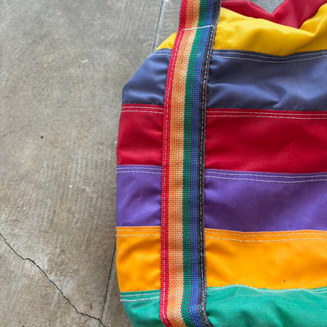 vintage カラフル レインボーカラー プール ナイロンBAG