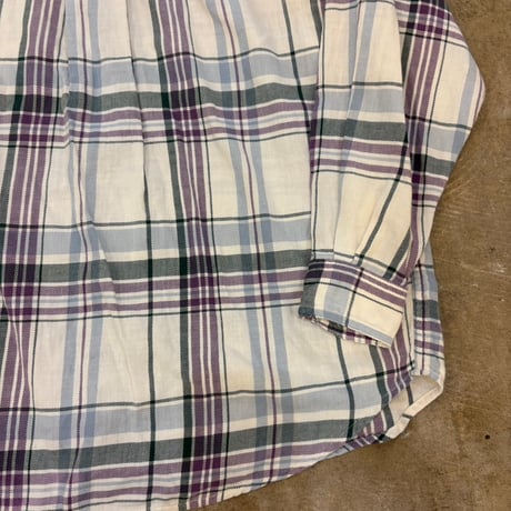80s Eddie Bauer コットン チェック 長袖 シャツ