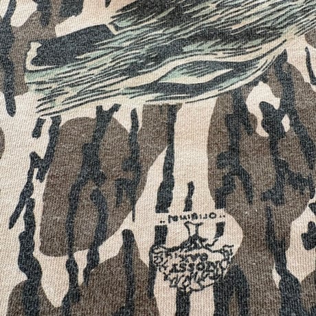 80- Mossy Oak USA製 コットン100 リアルツリー カモ柄 ロンTEE