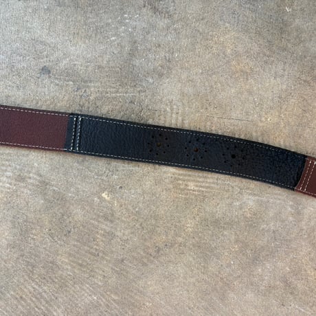 Vintage お花モチーフ 2トーン レザーベルト
