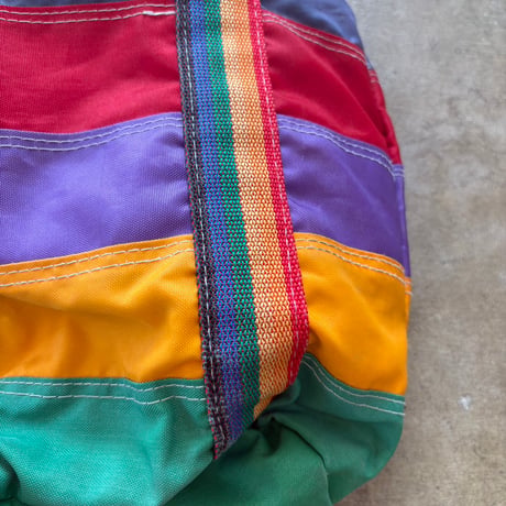 vintage カラフル レインボーカラー プール ナイロンBAG