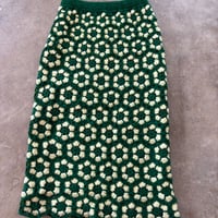 vintage グラニー ニット お花モチーフ タイト ロング スカート