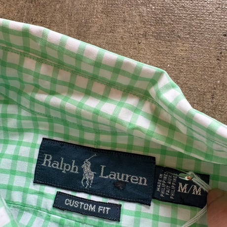 RALPH LAURE ボタンダウン ギンガムチェック シャツ