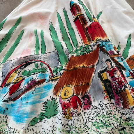 vintage メキシカン ハンドペイント サーキュラースカート