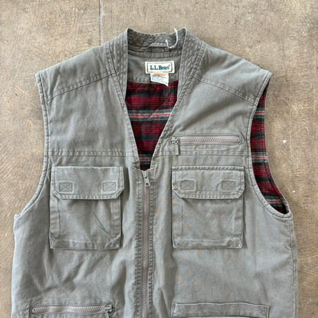 90s L.L BEAN チェック キルティング サファリ ハンティング ベスト