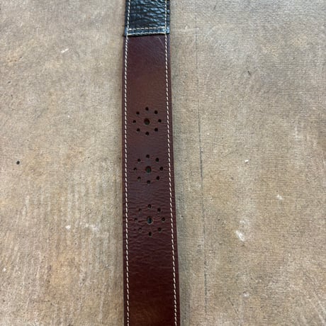 Vintage お花モチーフ 2トーン レザーベルト