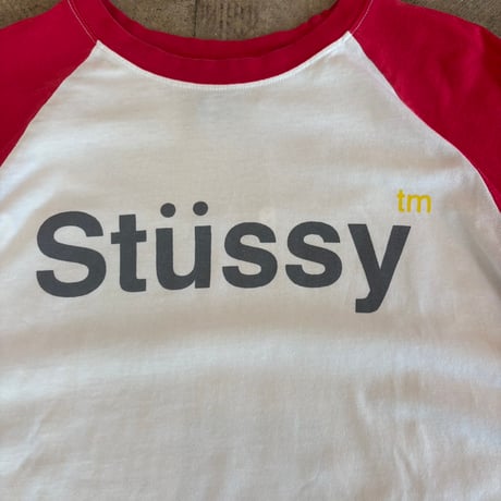 90s stussy ステューシー　紺タグ　USA製　ラグランロンT