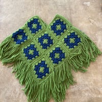 70s グラニー ニット ポンチョ