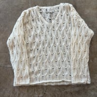 90s EXPRESS TRICOT モヘア シースルー デザイン セーター
