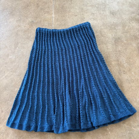 vintage 立体デザイン フレア ニットスカート