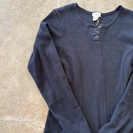 90s ITALY製 J.CREW コットン ニット ヘンリーネック ワンピース