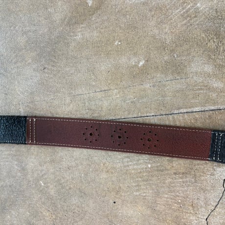 Vintage お花モチーフ 2トーン レザーベルト