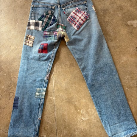 90s Levis 501 パッチワーク デニム パンツ