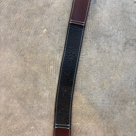 Vintage お花モチーフ 2トーン レザーベルト