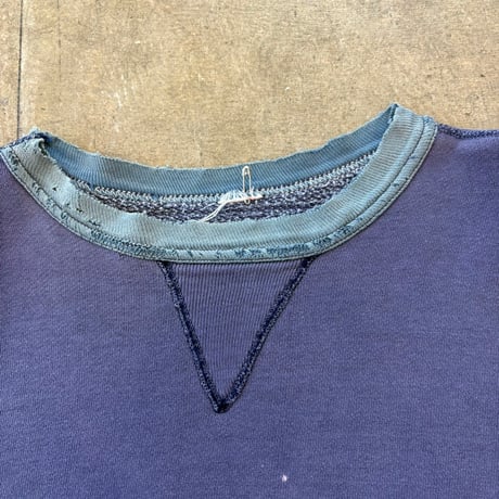 60s RUSSELL vintage 前V ナス紺 フェイド スウェット