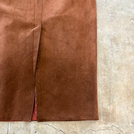 USA製 vintage Talbots ブラウン レザー ロング  スカート