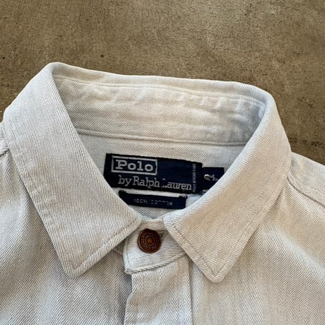 90s Ralph Lauren スタッドボタン デニム 長袖 シャツ